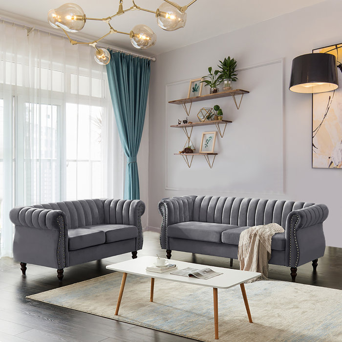 Rosdorf Park Lammers 2 Piece Velvet Living Room Set Wayfair